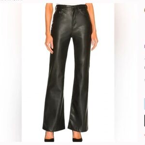Pistola Women's Black Faux Leather Pants with Flare Leg